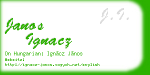 janos ignacz business card