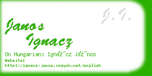 janos ignacz business card